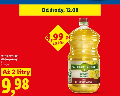 Olej rzepakowy Wielopolski promocja w Lidl