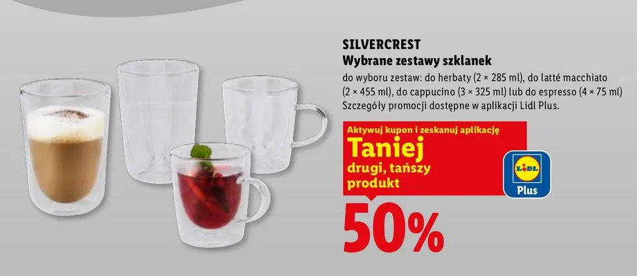 Zestaw szklanek do herbaty promocja w Lidl