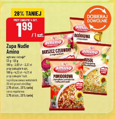 Zupa Nudle rosół Amino promocja w POLOmarket