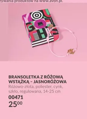 Bransoletka z różową wstążką jasnoróżowa Avon promocja w AVON