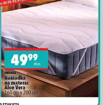 Nakładka na materac SMUKEE Aloe Vera 160 cm x 200 cm promocja w Biedronka Home