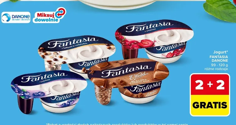 Jogurt Fantasia z wiśniami Danone promocja w Carrefour