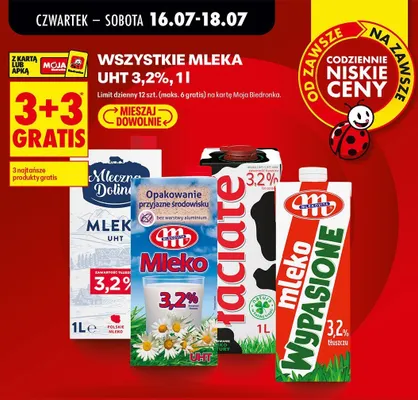 Mleko UHT 3,2% Łaciate promocja w Biedronka