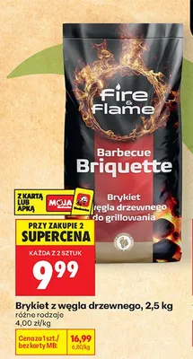 Brykiet z węgla drzewnego Fire & Flame promocja w Biedronka