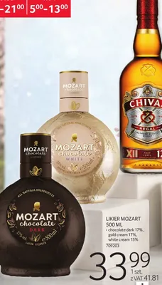 Likier Mozart chocolate dark 17% 500 ML promocja w Selgros