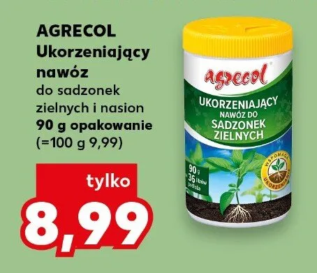 Nawóz Agrecol ukorzeniający do sadzonek zielnych i nasion 90g opakowanie promocja w Kaufland