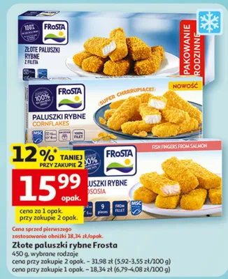 Złote paluszki rybne Frosta wybrane rodzaje promocja w Auchan