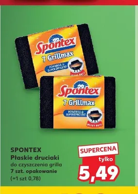 Płaskie druciaki do czyszczenia grilla Spontex 7 Grillmax promocja w Kaufland