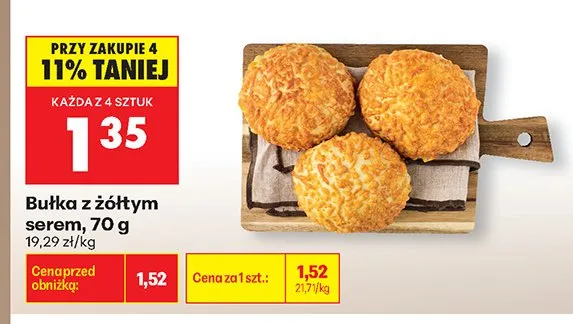 Bułka z żółtym serem promocja w Biedronka