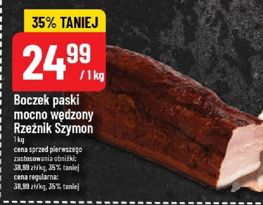 Boczek paski mocno wędzony Rzeźnik Szymon promocja w POLOmarket
