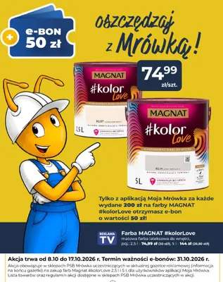Farba Magnat #kolorLove matowa lateksowa do wnętrz promocja w PSB Mrówka