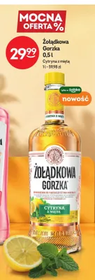 Wódka smakowa Żołądkowa Gorzka Cytryna z miętą promocja w Żabka