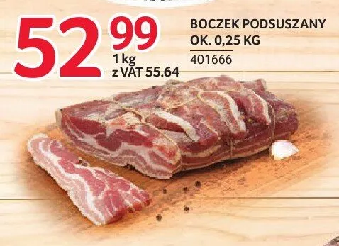Boczek podsuszany ZMB Białystok ok. 0,25kg promocja w Selgros