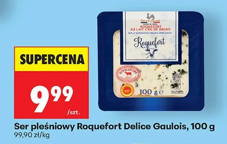 Ser pleśniowy Roquefort Delice Gaulois 100g promocja w Biedronka
