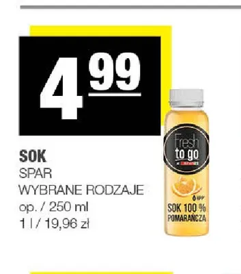 Sok pomarańczowy Spar Fresh to go promocja w SPAR