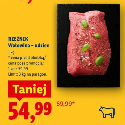 Wołowina - udziec Rzeźnik promocja w Lidl
