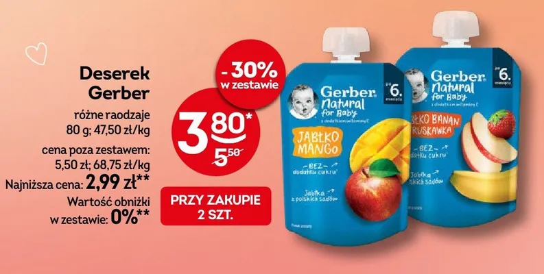 Deserek Gerber Jabłko Mango promocja w Żabka