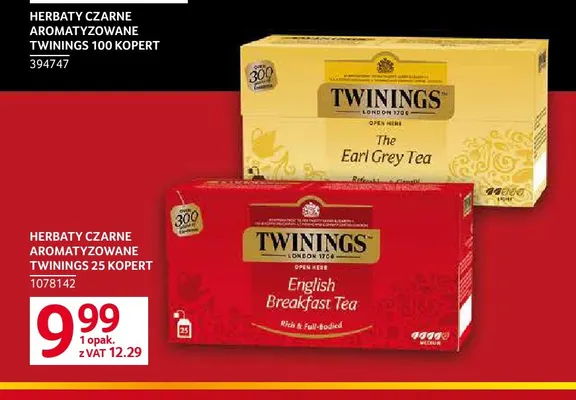 Herbata czarna aromatyzowana Twinings The Earl Grey Tea promocja w Selgros