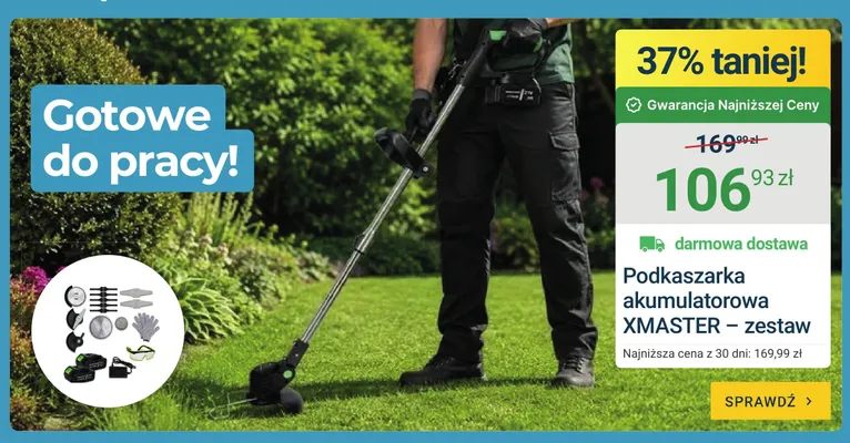 Podkaszarka akumulatorowa XMASTER – zestaw promocja w ERLI