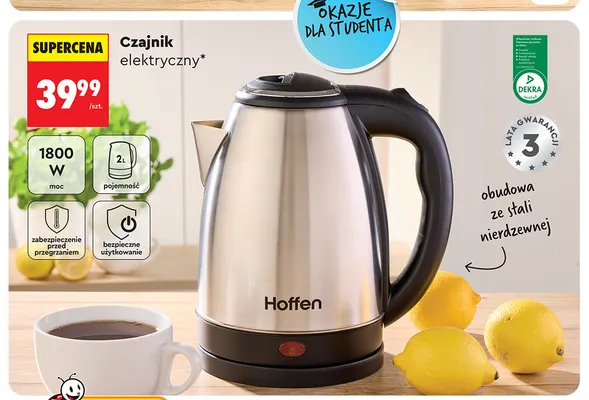 Czajnik elektryczny Hoffen promocja w Biedronka