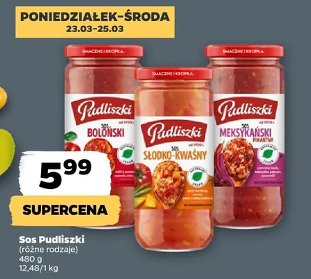 Sos, różne rodzaje Pudliszki promocja w Netto