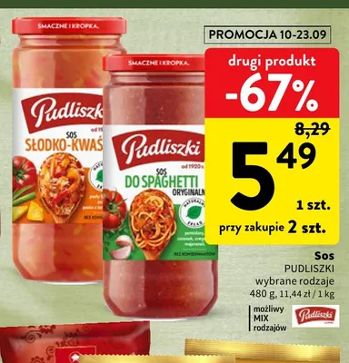 Sos do spaghetti oryginalny Pudliszki promocja w Intermarche