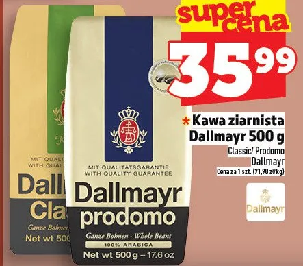 Kawa ziarnista Dallmayr Crema Classico/Prodomo promocja w TOPAZ