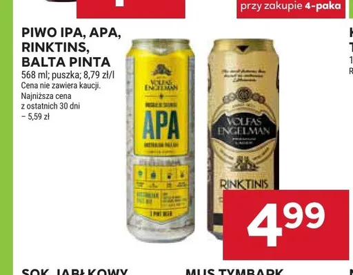 Piwo Volfas Engelman Balta Pinta promocja w Stokrotka