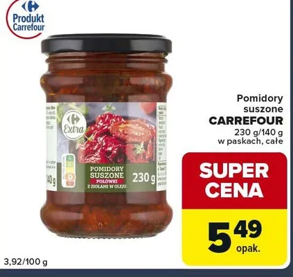 Pomidory suszone Carrefour 230 g/140 g promocja w Globi