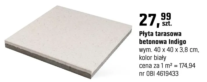 Płyta tarasowa betonowa Indigo promocja w OBI