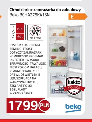 Chłodziarko-zamrażarka do zabudowy Beko BCHA275K41SN promocja w kakto.pl