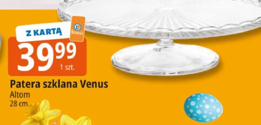 Patera szklana Venus 28 cm promocja w Leclerc