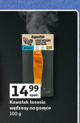 Kawałek łososia wędzonego na gorąco SuperFish promocja w Auchan
