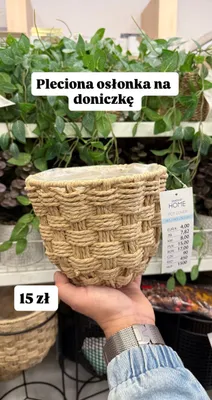 Pleciona osłonka na doniczkę promocja w Pepco