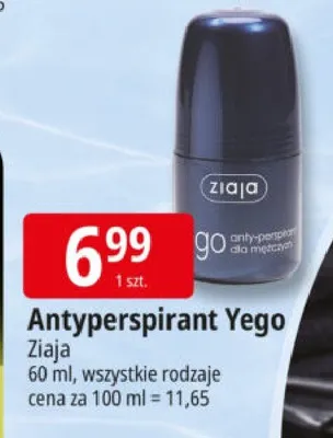 Antyperspirant Yego Ziaja 60ml promocja w Leclerc