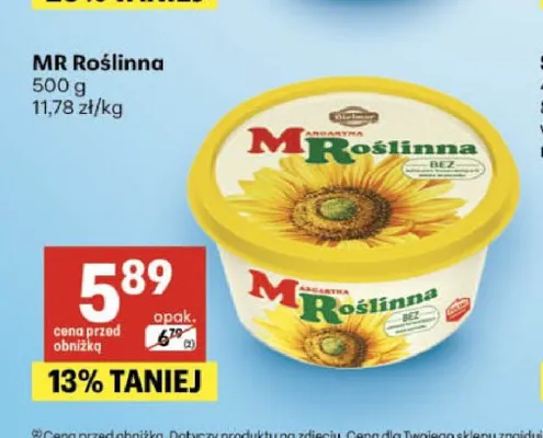 Margaryna MR Roślinna promocja w Delikatesy Centrum