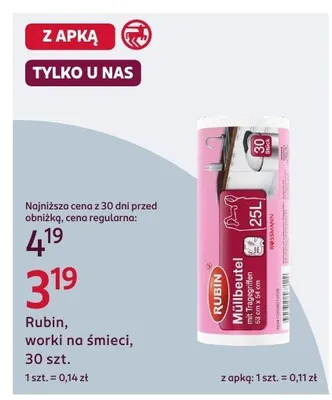 Worki na śmieci promocja w Rossmann