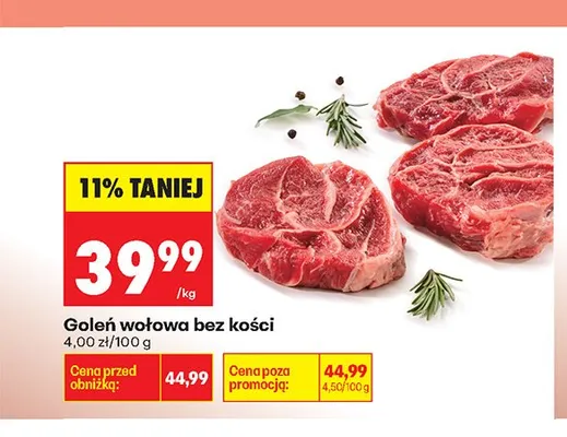 Goleń wołowa bez kości promocja w Biedronka