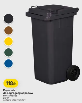 Pojemnik do segregacji odpadów 120 l promocja w Castorama