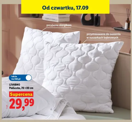 Poduszka 70x80 cm Livarno promocja w Lidl