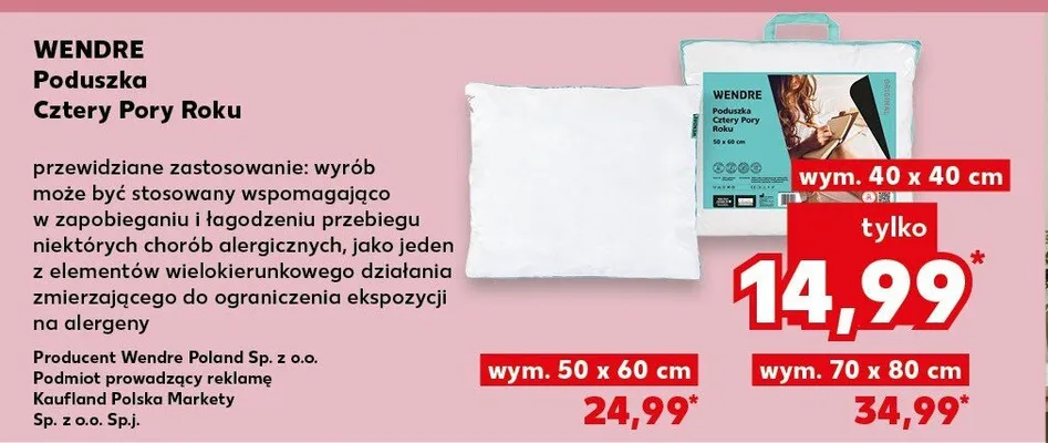 Poduszka Cztery Pory Roku 50x60 cm promocja w Kaufland