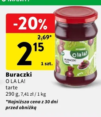 Buraczki tarte promocja w Intermarche