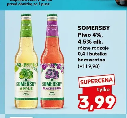 Piwo Somersby Blackberry 4,5% alk. promocja w Kaufland