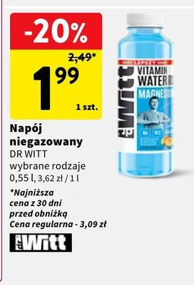 Napój niegazowany Dr Witt wybrane rodzaje promocja w Intermarche