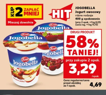 Jogurt owocowy Jogobella Zott promocja w Kaufland