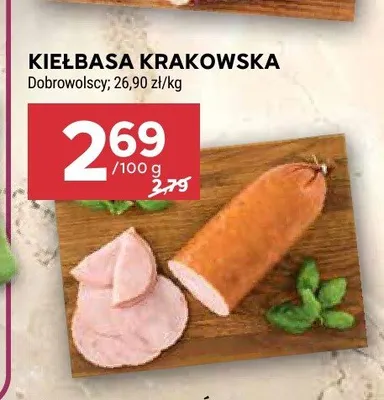 Kiełbasa krakowska Dobrowolscy promocja w Stokrotka