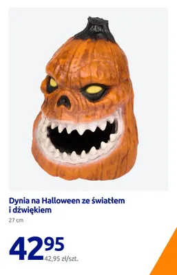 Dynia na Halloween ze światłem i dźwiękiem 27 cm promocja w Action