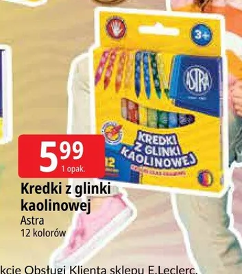 Kredki z glinki kaolinowej Astra 12 kolorów promocja w Leclerc