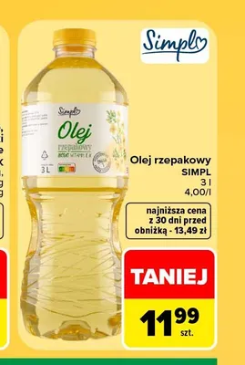 Olej rzepakowy Simpl promocja w Carrefour Market