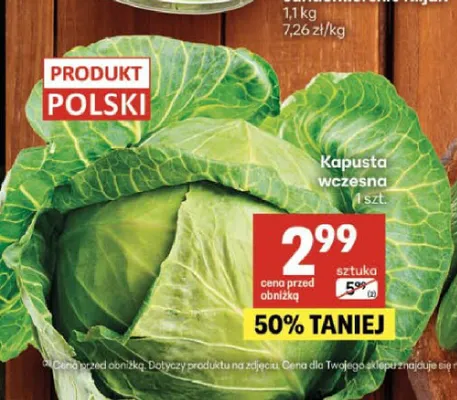 Kapusta wczesna polska promocja w Delikatesy Centrum